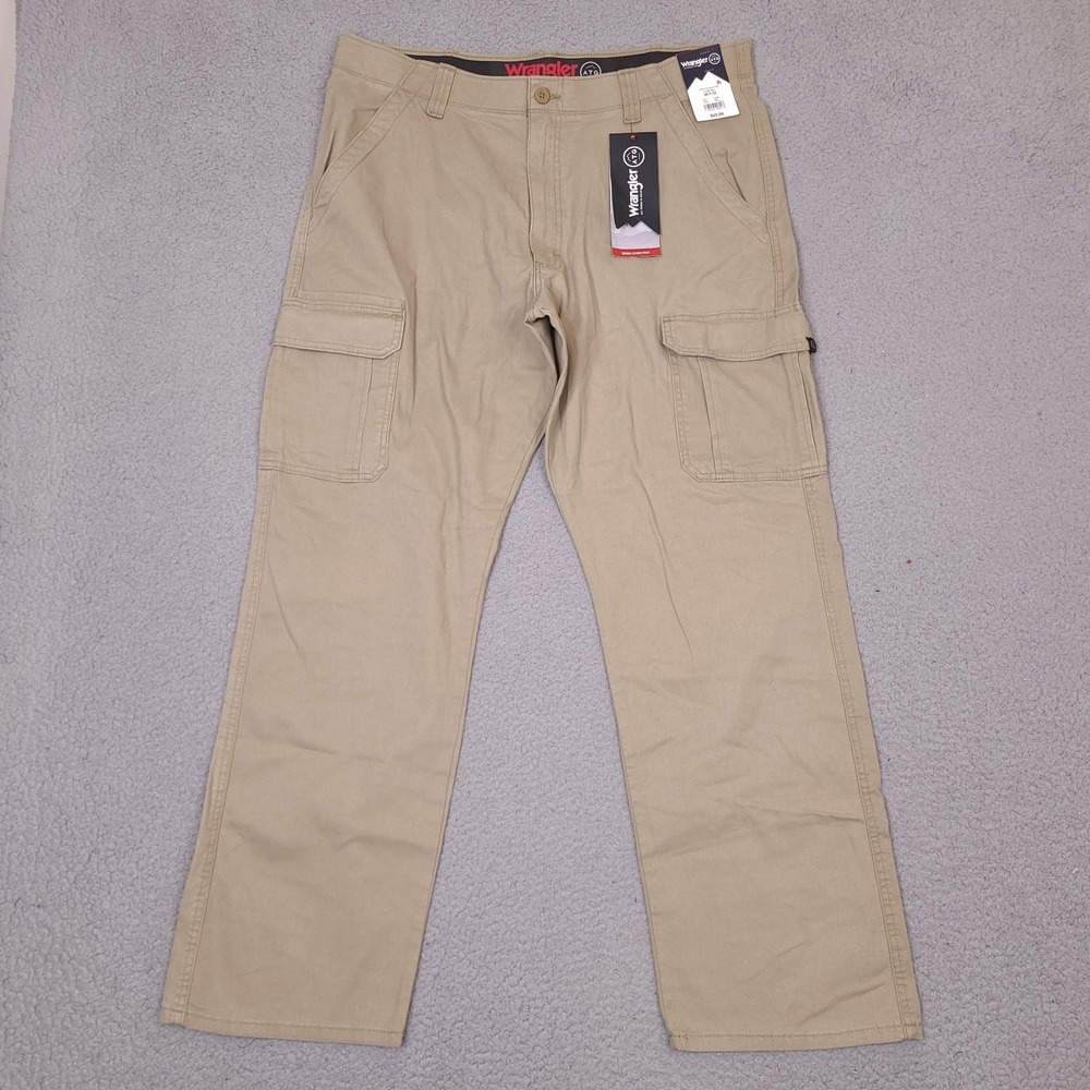 Wrangler Cargo Pants‎ Mens 36x32 ATG All Terrain Brown Workwear Utility Sierra